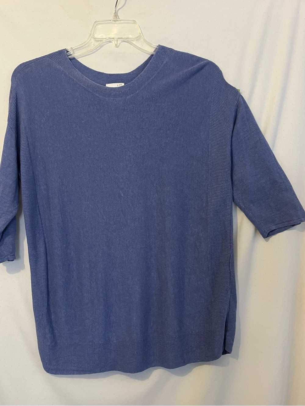 J. Jill Short-Sleeve Light Crewneck Sweater in Periwinkle